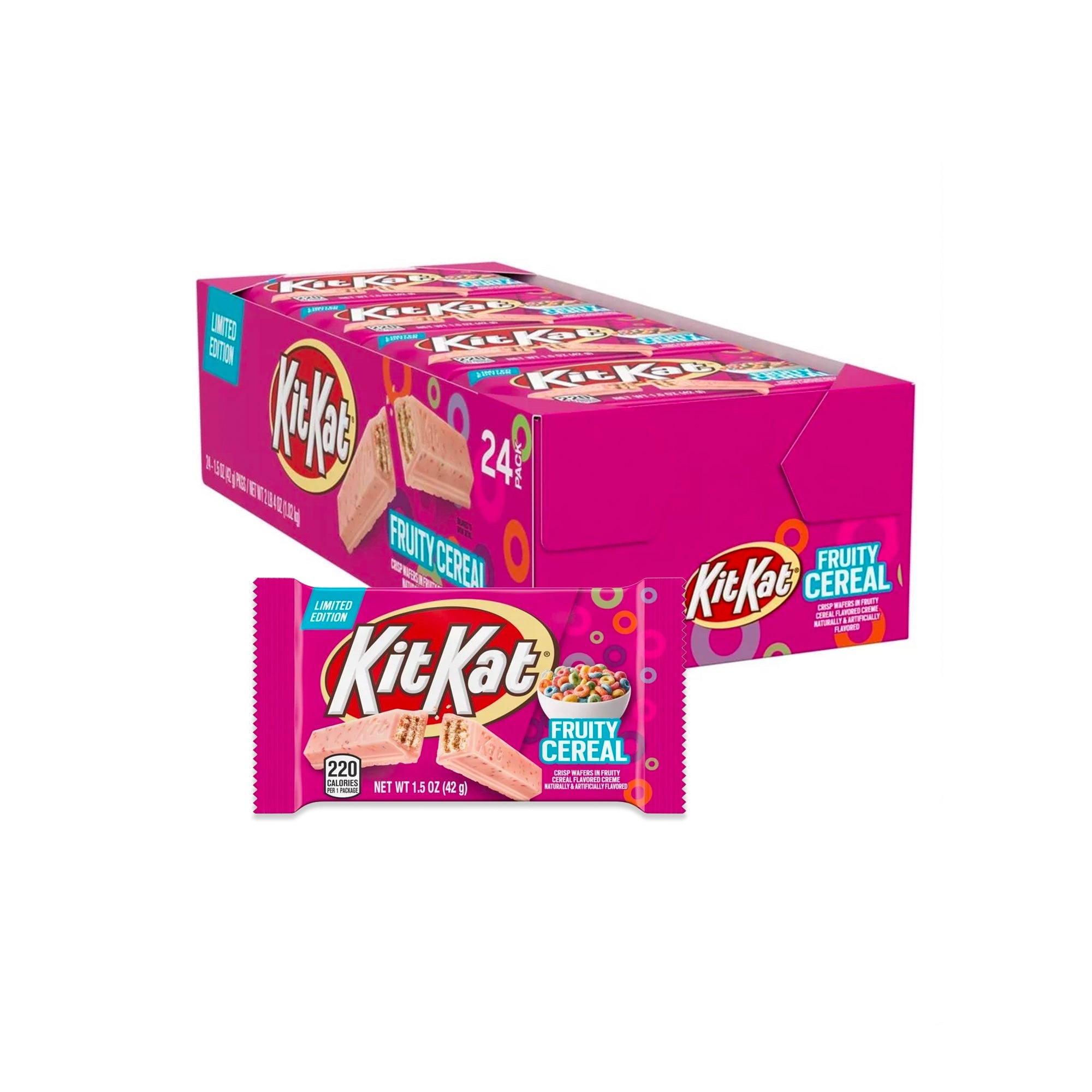 Kit Kat Fruity Cereal Flavored Standard Bar, 1.5oz, 24ct Box Whole